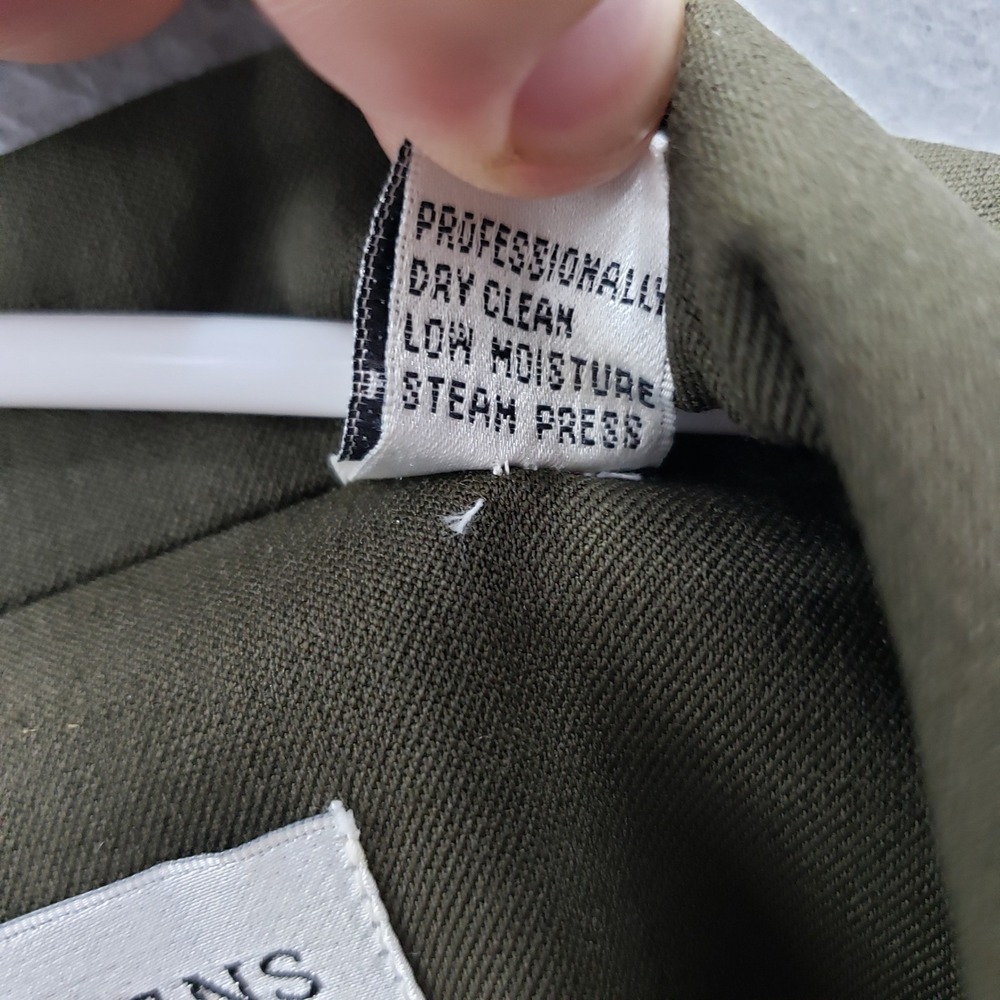 Valerie Stevens Utility Blazer Jacket Olive Green Military Wool Armycore Size 6 - Picture 9 of 10